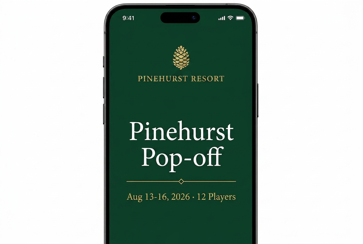 Preview of the Pinehurst Pop-off sample app — leaderboard and schedule